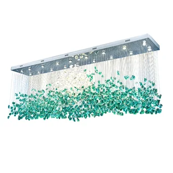 Customized Modern Luxury Chandelier Green Glass Stone pendant light Murano glass stone chandelier