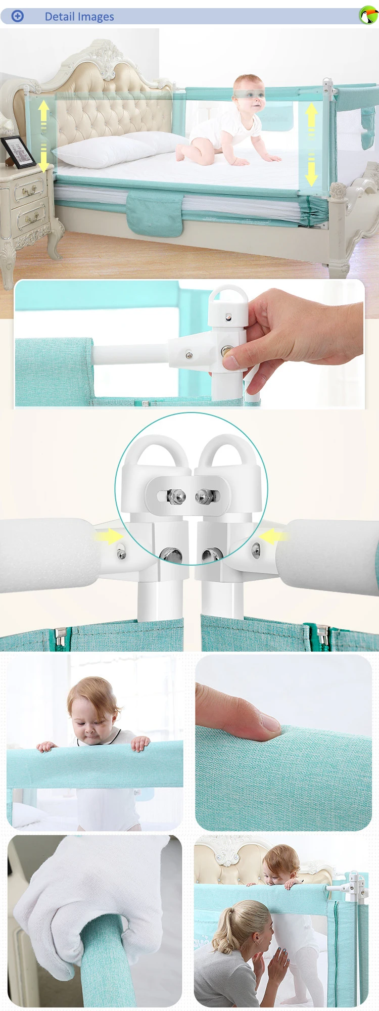 Bed Side Railing For Kids Infant / Baby Fence For Bed Crib / Infant