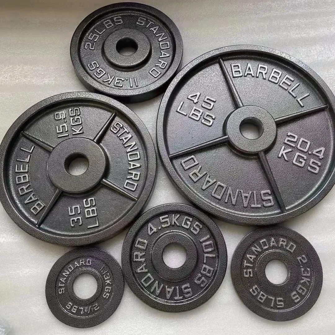 Gym Standard Workout Muscle Workout Weighted Black Weight Lifting Weight Plates Cast Iron Dumbbell Barbell Plates