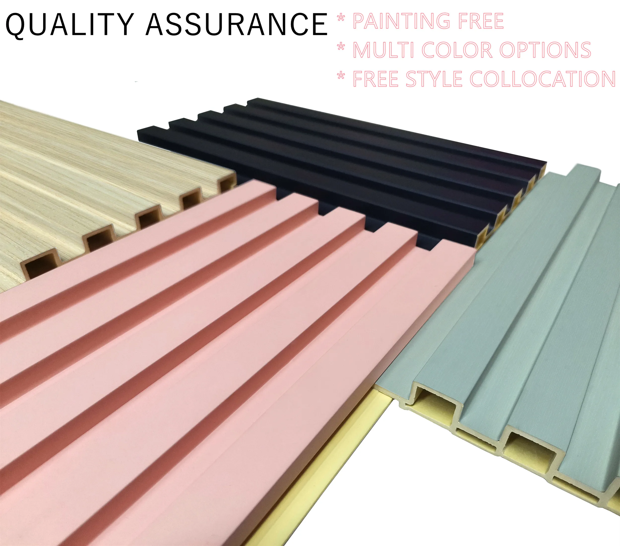 product factory direct sale wpc integrated wallboard interior decorative pvc coated ceiling plastic louver fluted slat great wall panels-5