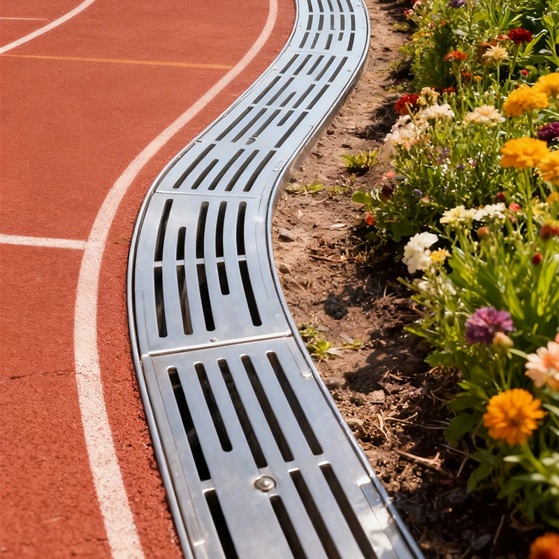 School track drainage ditch