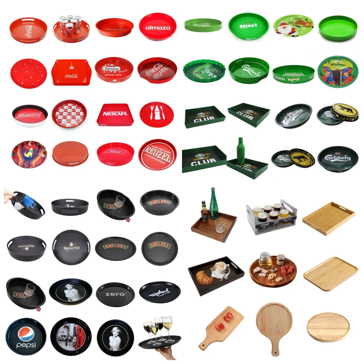 Plastic Restaurant Serving Tray Custom Food Drink Beer Tray Bar Beer