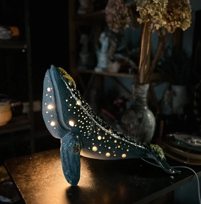 Customizable Ceramic Humpback Whale Lamp - Unique exquisite ceramic decorative embellishment, high-end home decoration