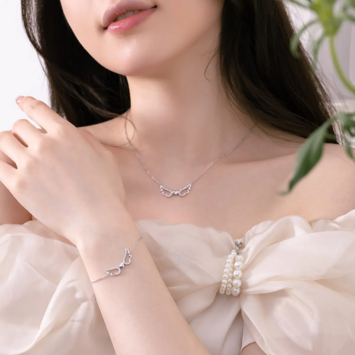 KAKODIY Vintage Bulk 5A Czirconium Oxide 18K Gold Necklace 925 Sterling Silver Wing Heart Pendant Necklace Women's Jewelry detail 3
