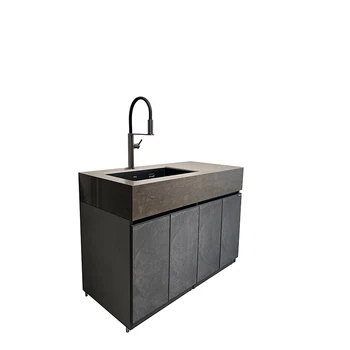 Best Price One Piece Standing Washbasin Outdoorstone Worktop President Series Courtyard Sink Cabinet