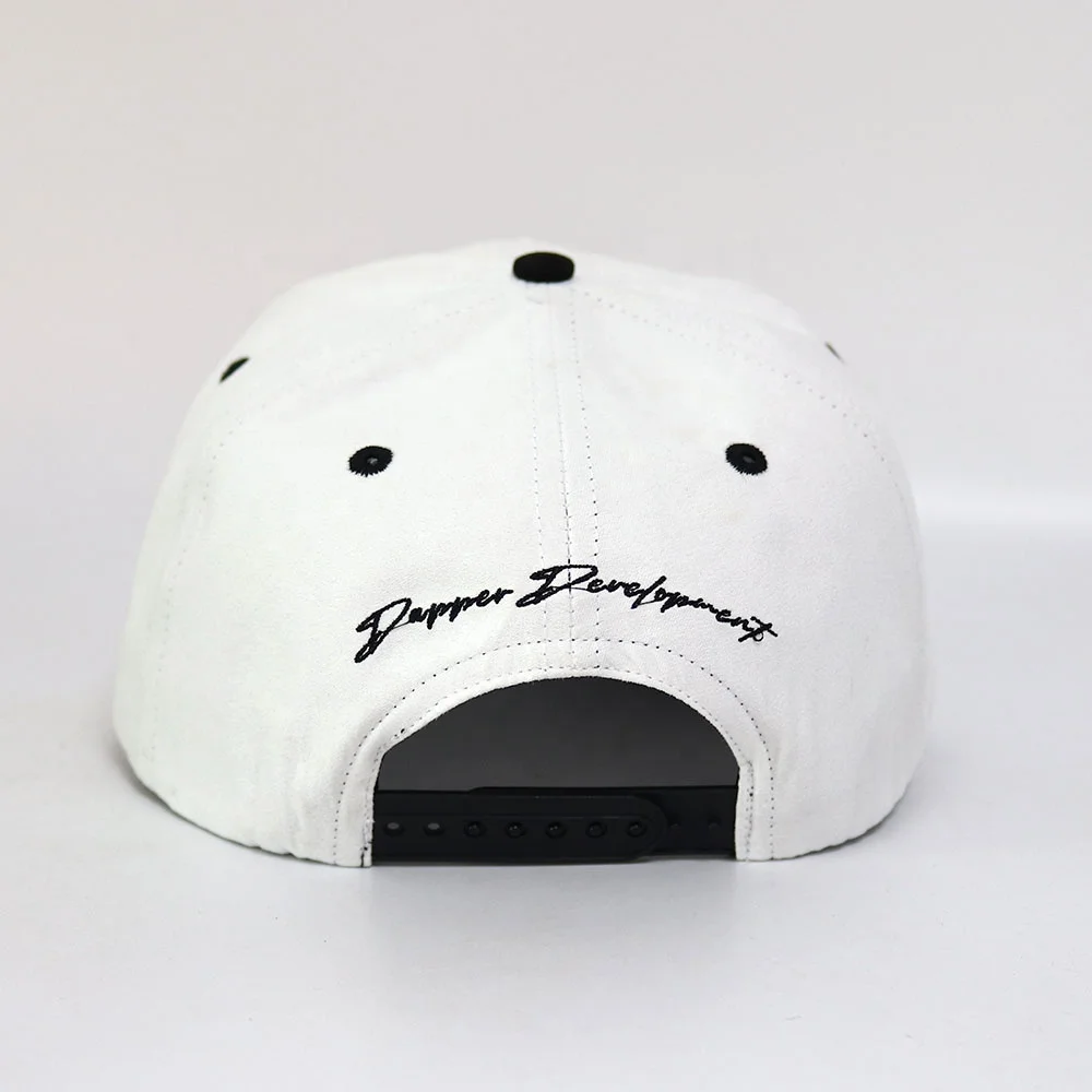 Custom All Suede Adults Hat 5 Panel A Frame Black White 3d Puff ...