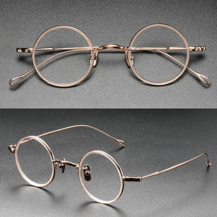 Handcrafted Retro Small Round Optical Frame Glasses Good Quality Titanium Metal Spectacle Eyeglasses Solid Pattern Made Vietnam