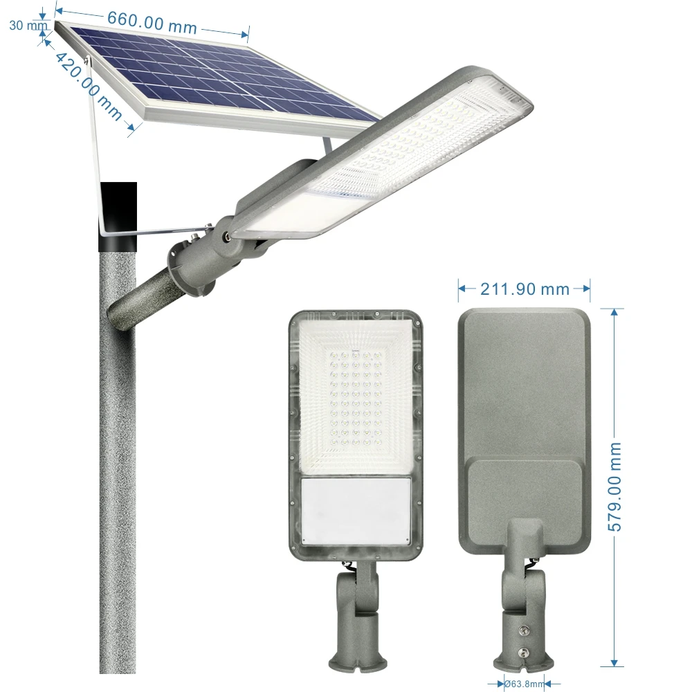 KCD 60w sensor all in one solar panel street light price list
