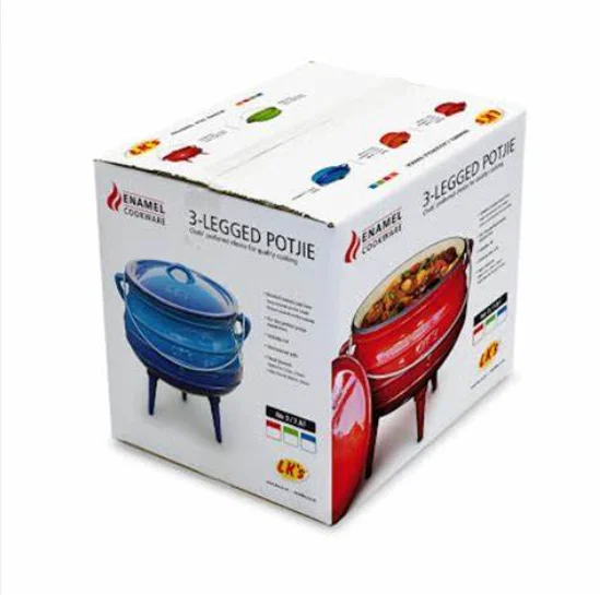 Cast Iron Enamel Potjie Pot Three Legs Cauldron Dutch Oven Stew Pot For