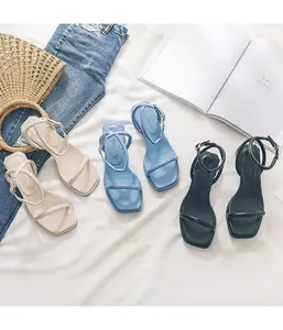 Summer Simple Designs Women Fashion Sandals Shoes Ankle Buckle Strap Open Toe Beach  Sandals
