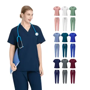 Wholesale Custom Fashionable Scrubs Uniforms Sets Medical Uniform Hospital Doctor Nurse Scrubs Set