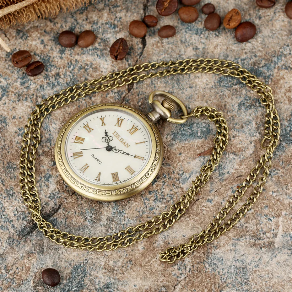Orologio Da Tasca Vintage Tomedeks - Con Catena, Movimento Al Quarzo, Scatola Regalo