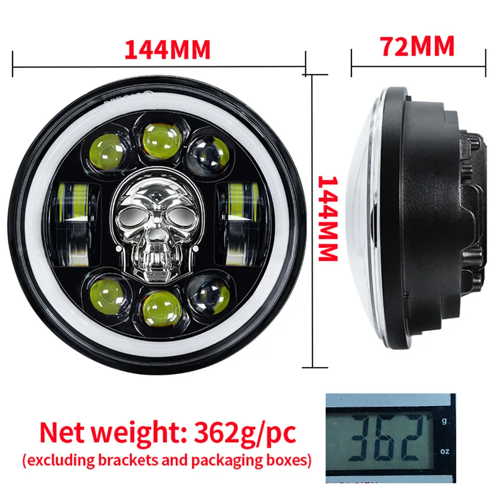 7 Inch LED Motorcycle Headlight With Halo – Fits Harley Davidson Touring & Sportster