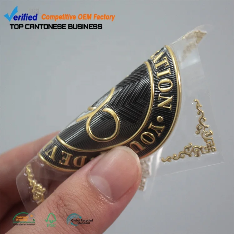 Luxury Custom Brand Golden Logo Embossed TPU Garment Labels for Clothing