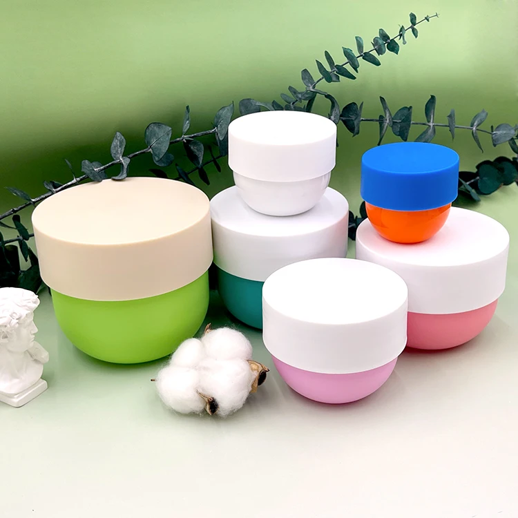 Color plastic screw cover cream jar with dust proof inside cover high-grade cosmetics bottle