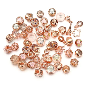 50pcs/set wholesale bulk lots gemstone beads designer charms bracelet charms for bracelet jewelry making