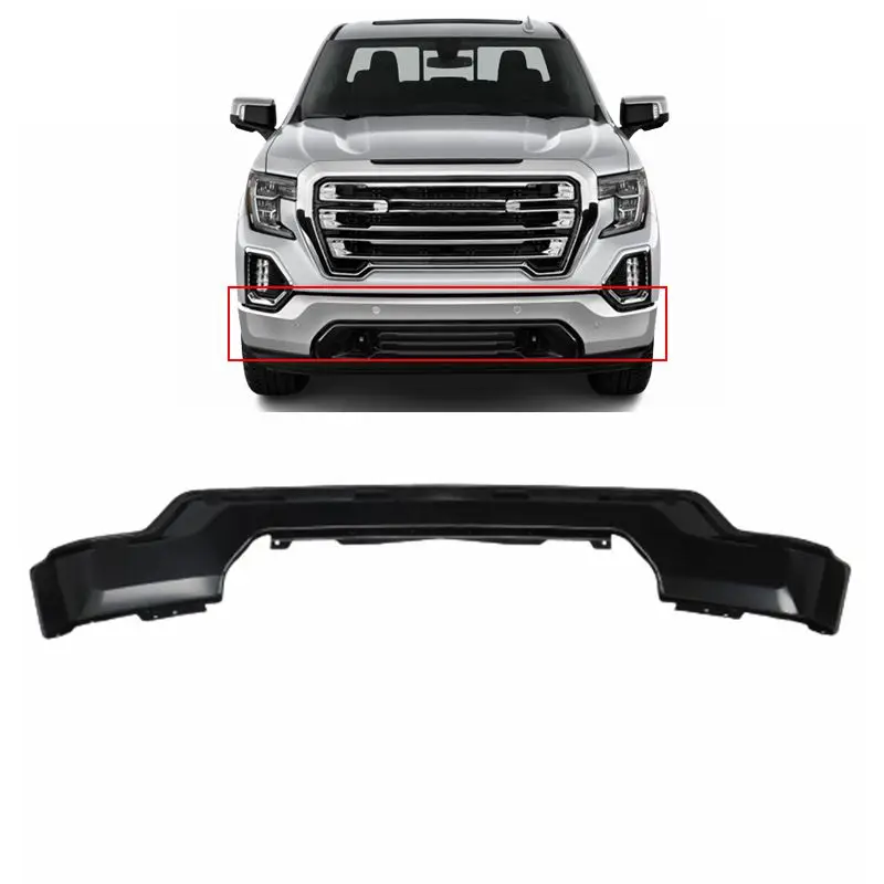 high quality OEM auto parts chrome black steel front bumper lower face bar with without hole for GMC Sierra 1500 2019-2021