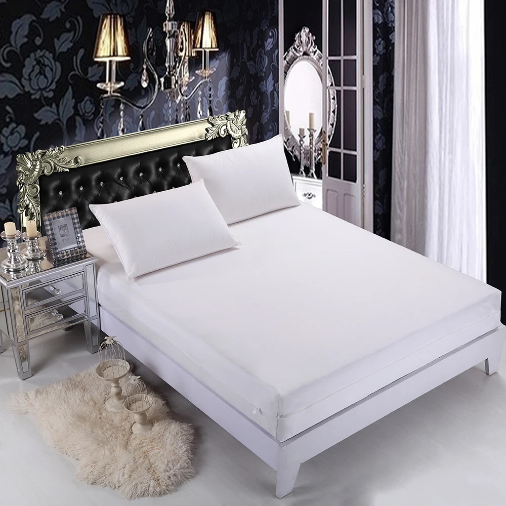 Encasement Box Spring Protector With Zipper 95gsm Knitted Polyester