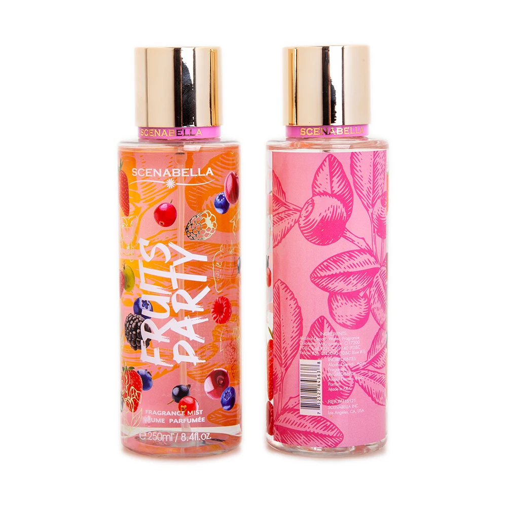 Hot Sale Fruits Body Mist Scenabella 250ml Body Spray Perfume  Fragrance Body Mist for Women BM15121