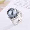 adjustable size Platinum gray bead ring