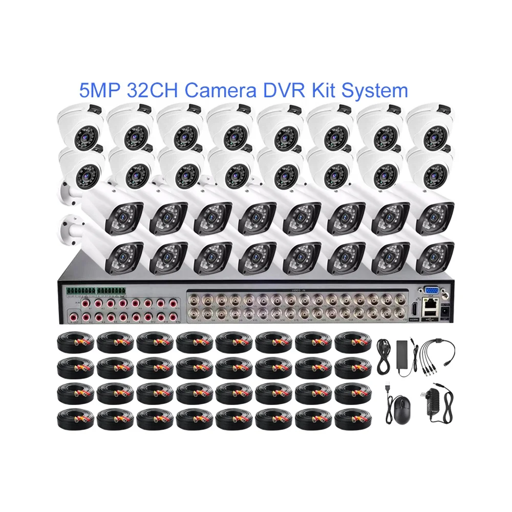 2MP 1080P 5MP Camera System Security Analog 20 24 Ch 24ch 32ch CCTV DVR 32 Channel Kit Recorder with Phone App Remote View