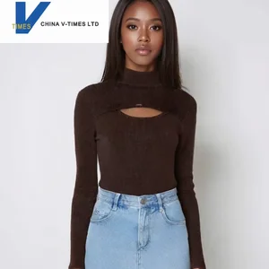 China V-imes 2026 Spring Autumn Women's Slim Fit Design Sweater New Fashion Casual Top Front Logo Button Decoration Easy Match