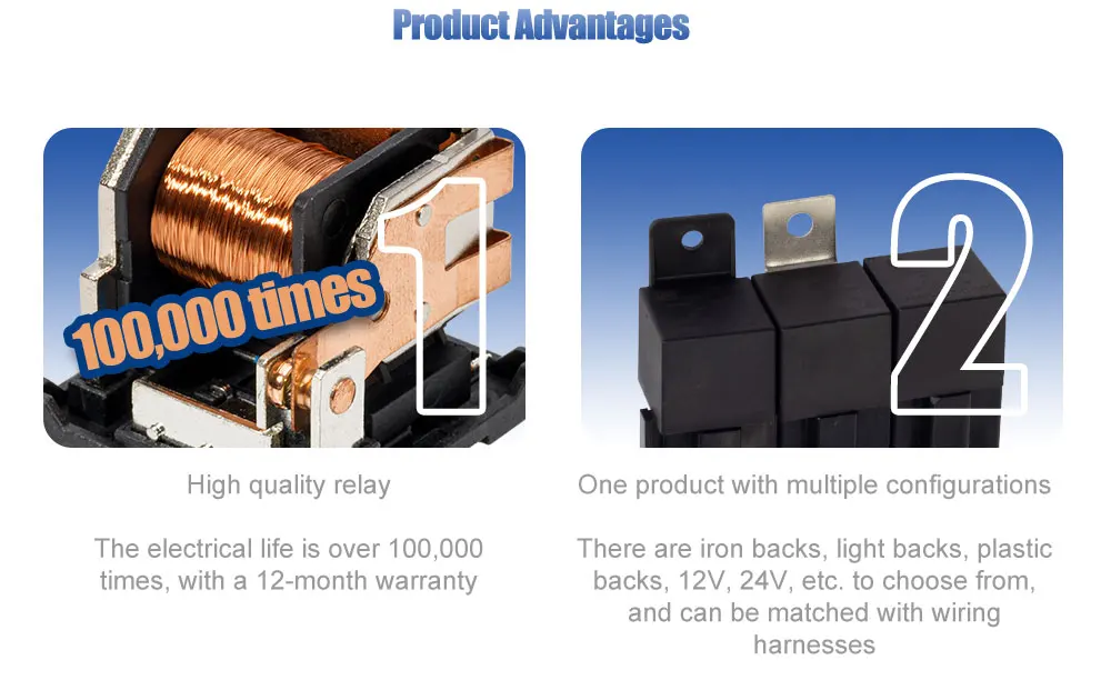 Meishuo MAH3 Miniature Auto Relay Kit with QC&PCB 30Amp/40Amp/60Amp Relay 5 Pins Sealed for Automotive Car & Truck