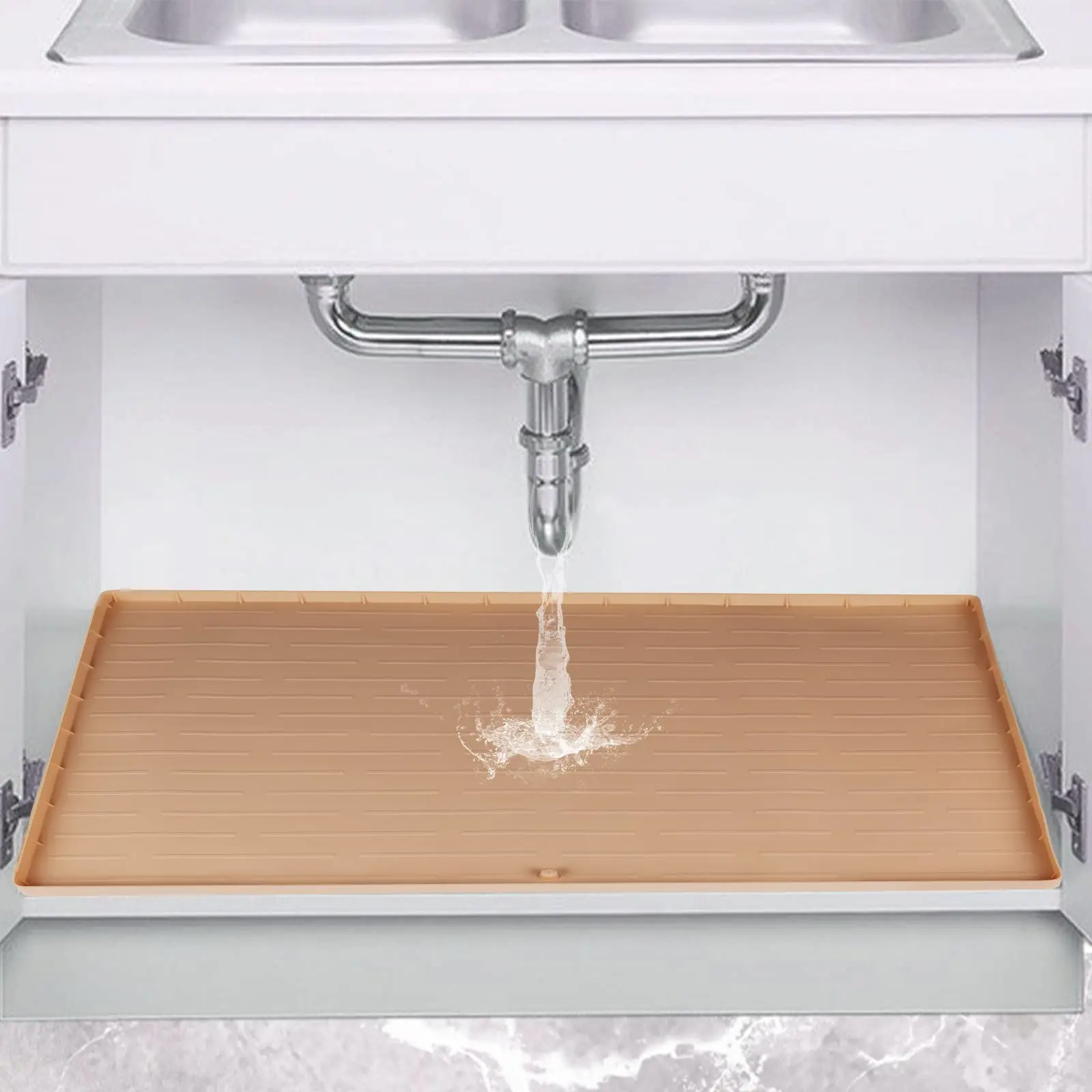 Oem Model Washable Tray Drain Hole Under Sink Silicone Mat For