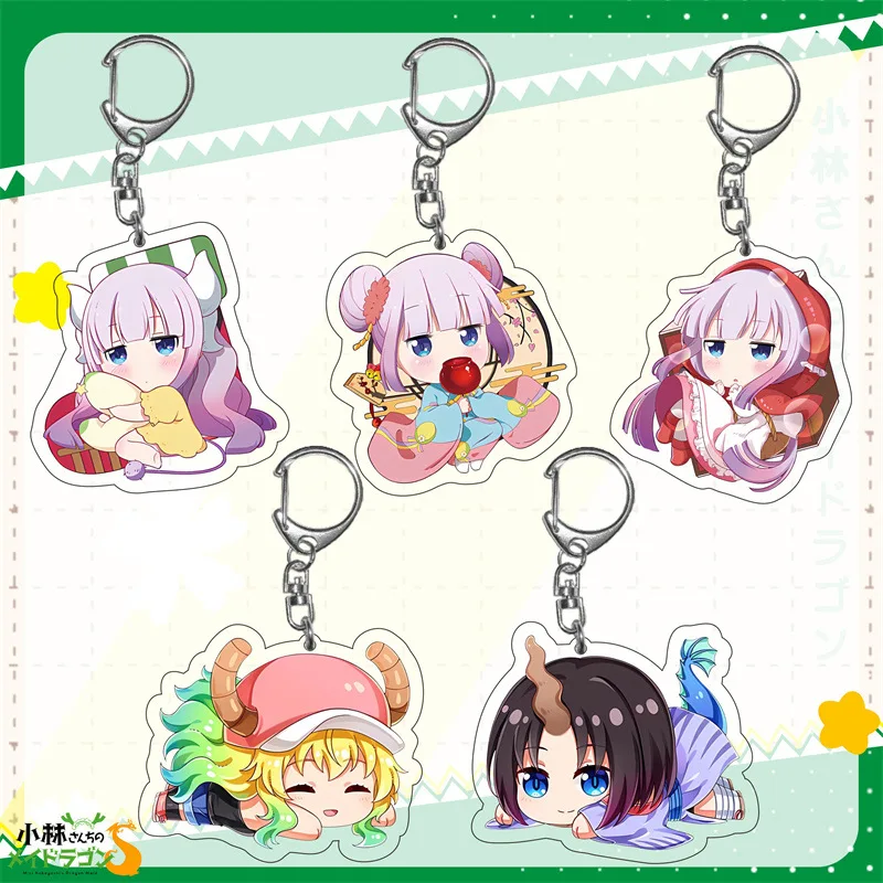 Chaveiro de acrílico dupla face com desenho animado de Kanna Kamui