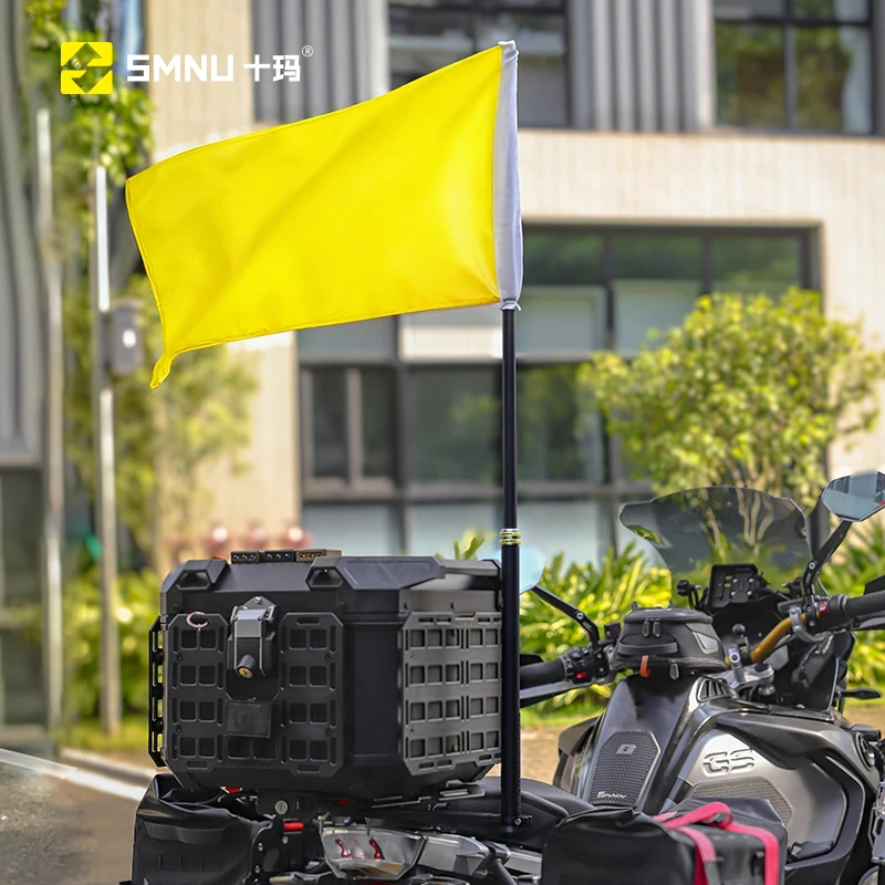 SMNU 360 Rotation Riding Sports Camera Stand Selfie Pole Aluminum Alloy Fixed Telescopic Flagpole Motorcycle