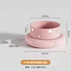 Cuenco pequeño de puntos rosa, base calefactora circular, ajustable en 3 niveles