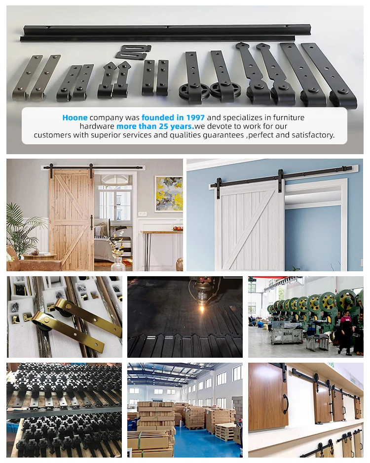 Hoone Heavy Duty Barn Door Hardware For Glass Wood Aluminum Door