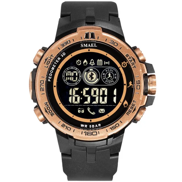 SMAEL 8012 Stylish Stylish Man Digital Watch 2022 Stainless Steel Water Resist LED Light Chronograph Sports Wrist Watch