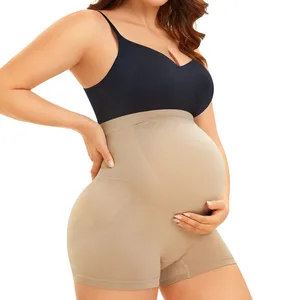 High-End Elastic Waist Maternity Shorts Slimming Belly and Thigh Shape Shifting Pants