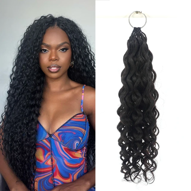KAMA Double-Strand Wholesale Water/Deep/Afro Curly Feather Crochet Hair Extension Water Wave Human Hair for Braids for Creating