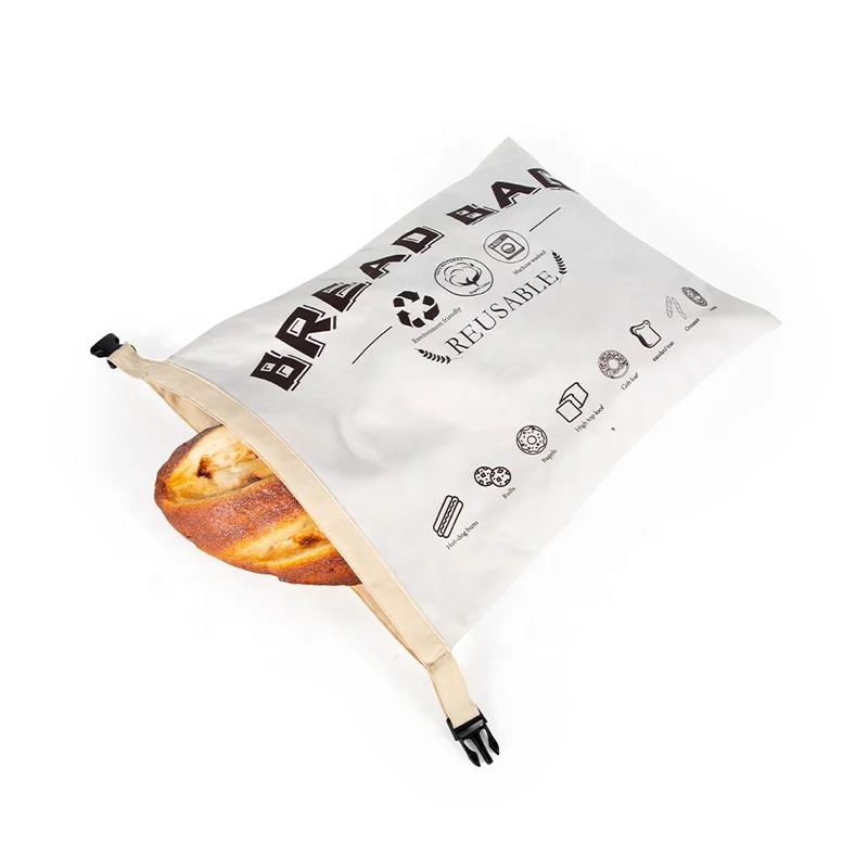 With Buckle TPU Liner Reusable Custom Bag Bread Cotton Bread Bag