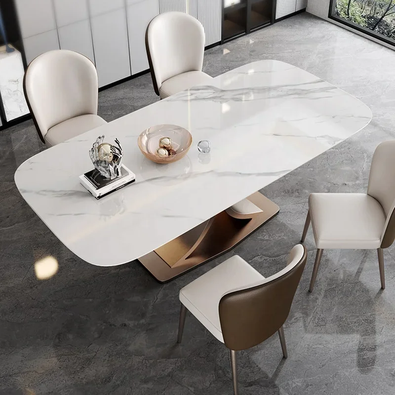 Customized High Quality Sintered Stone Dinning Table With Stainless Steel Dining Table