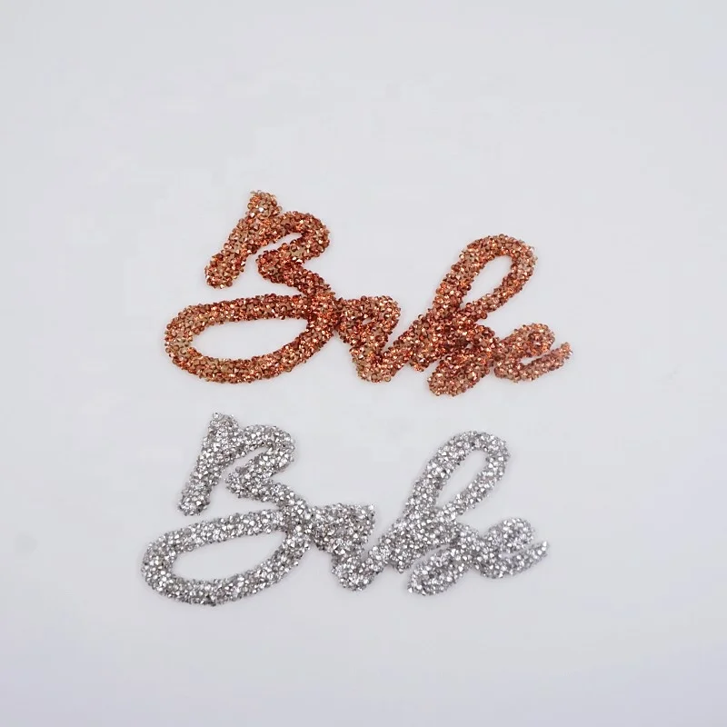 Free sample Wholesale cartoon heat transfer patch 3d diamond beads bear patch iron on for hats
