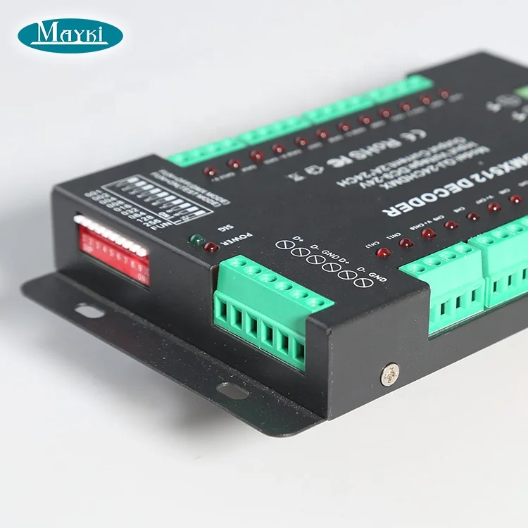 24 Channel DMX Controller DIP Switch DMX512 RGB DMX Decoder for LED Strip LED Lighting 2Ax24CH