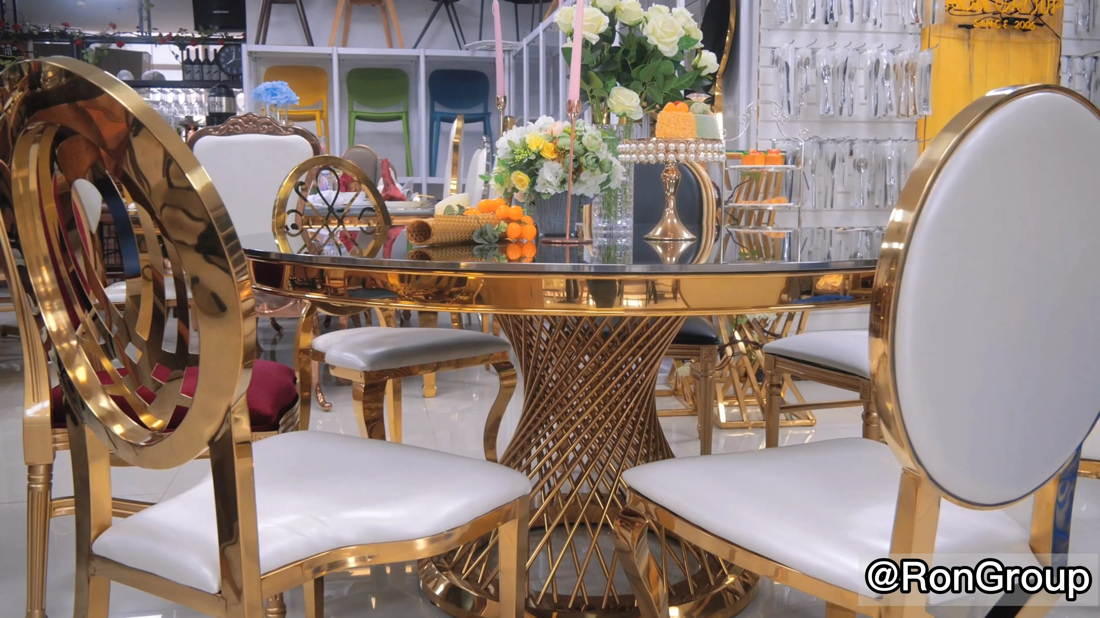 Foshan Factory Hotel Table And Hall Chair Furniture Set For Royal