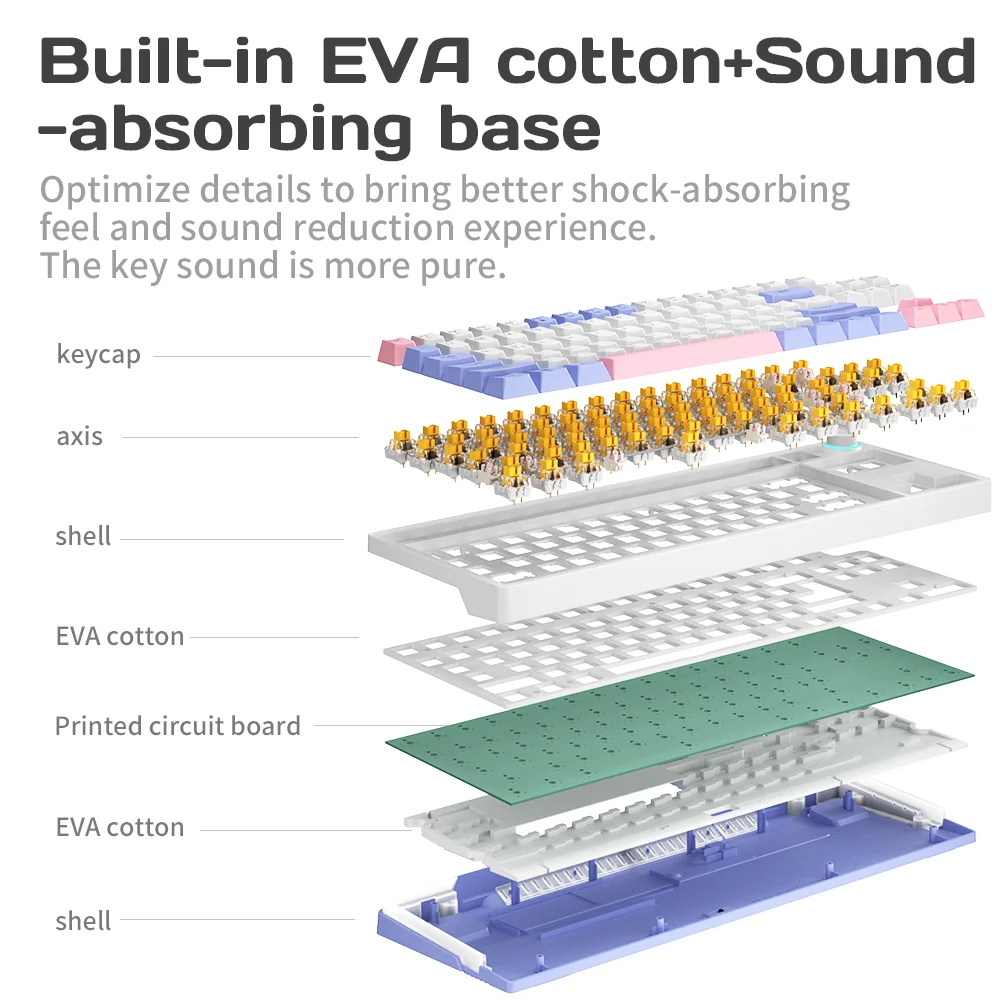 ZA87 80% Hot Swappable RGB Mechanical Gaming Keyboard - 87 Keys