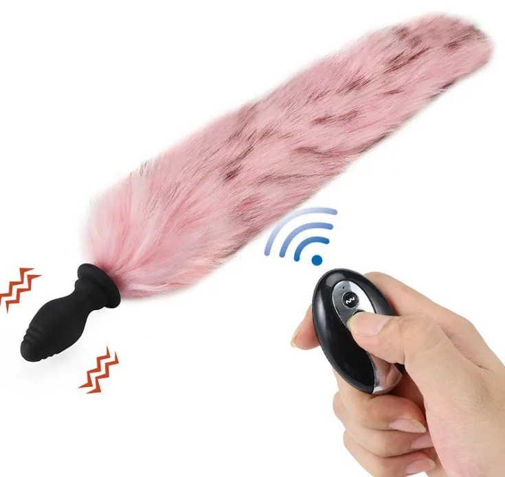 Vibrating Butt Plug Fox Tail with Remote Control 10 Speeds Silicone Anal Plug for Women Couple Vibrating Butt Plug Fox Tail with Remote Control 10 Speeds Silicone Anal Plug for Women Couple