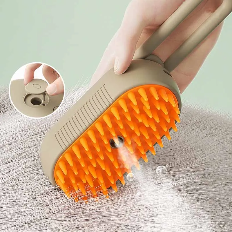 Cat Dog Pet Spray Massage Comb Anti Flying Bath Brush Hair Removal 3 In1 Cat Steamy Brush Self Cleaning Cat Steamer