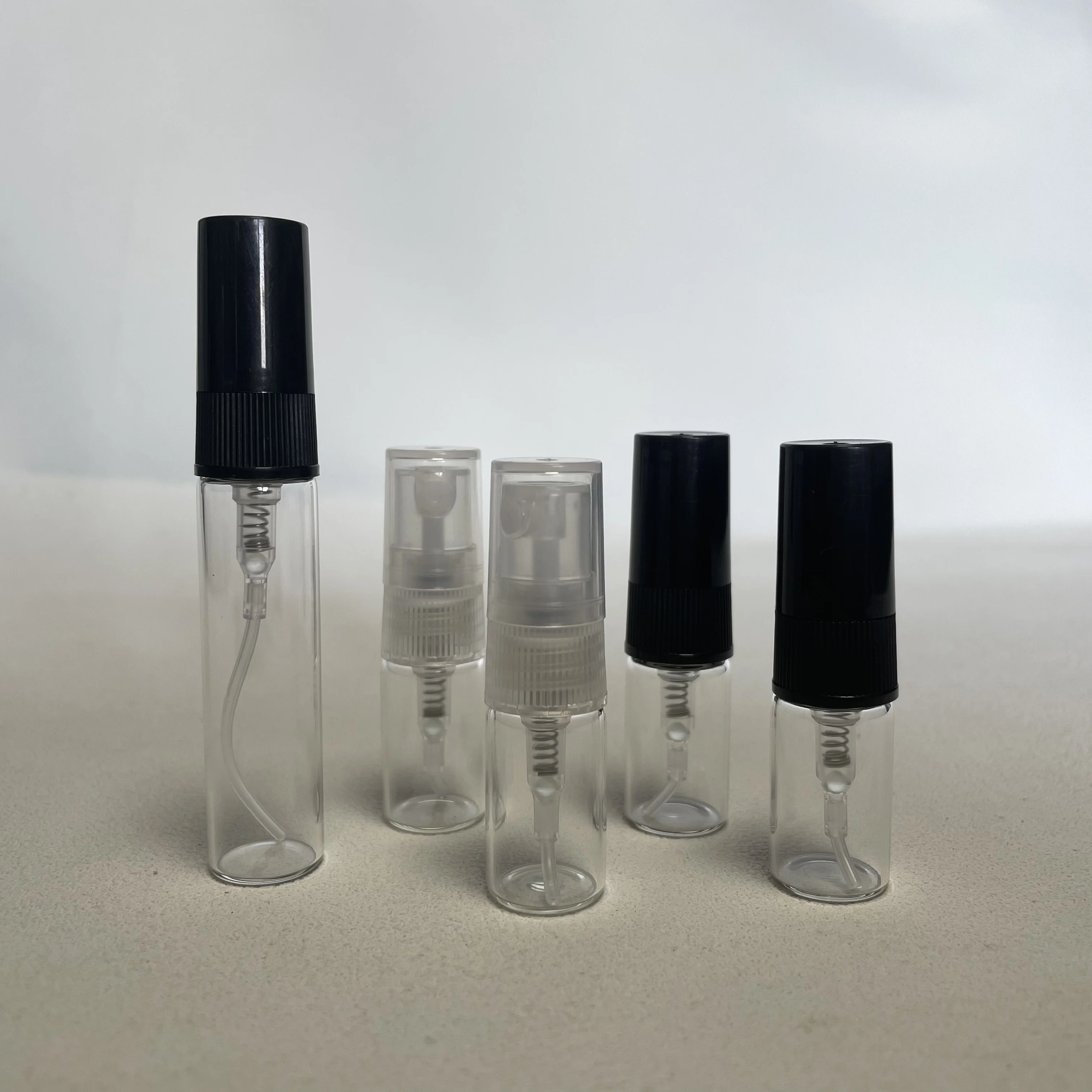 1ml 2ml 3ml 5ml Wholesale Clear Empty Refillable Essential Oil Mini Glass  Vials Perfume Sample Test Bottles