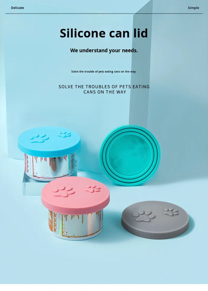 Small Dog & Cat Food Can Lids Reusable & BPA-Free Silicone Covers Food Grade for Pet Care Universal Application details