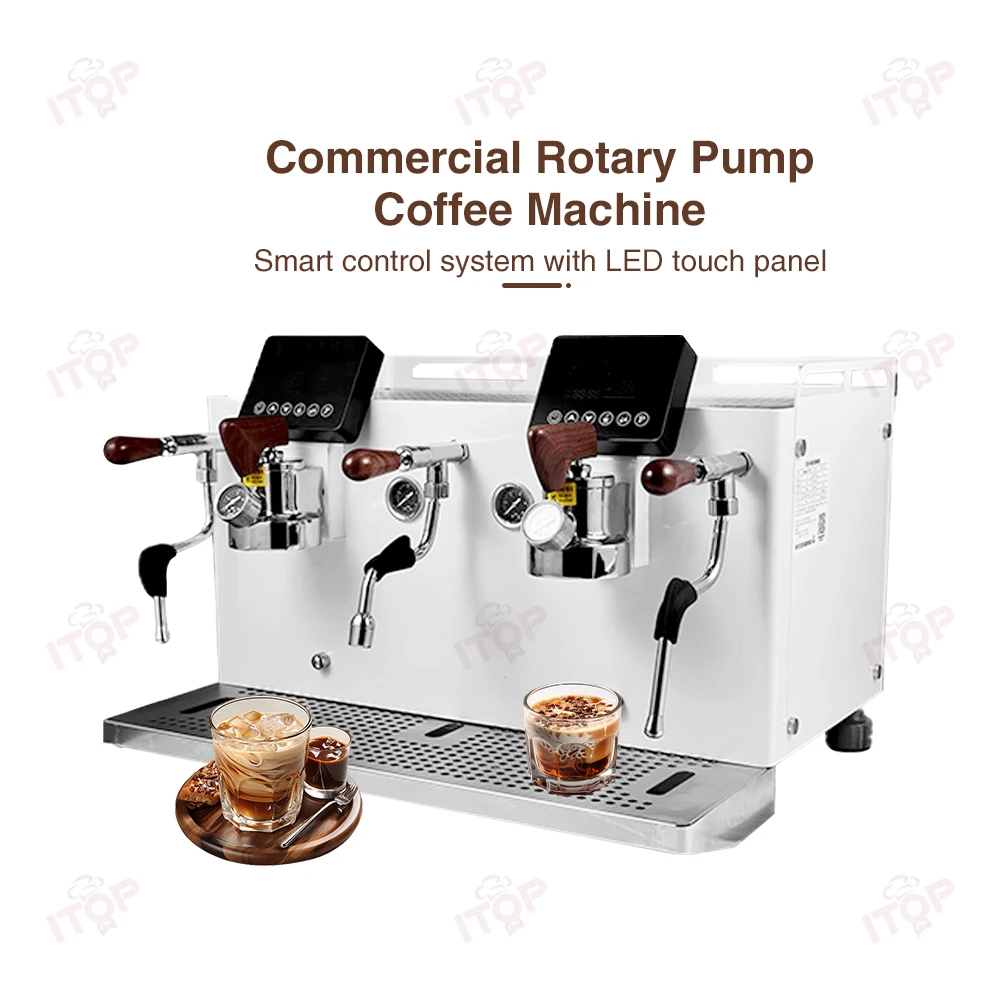 Factory 9Bar Rotary Pump Profesional Italian Coffee Maker Dual Boilers Semi  Automatic Commercial Coffee Espresso Machine