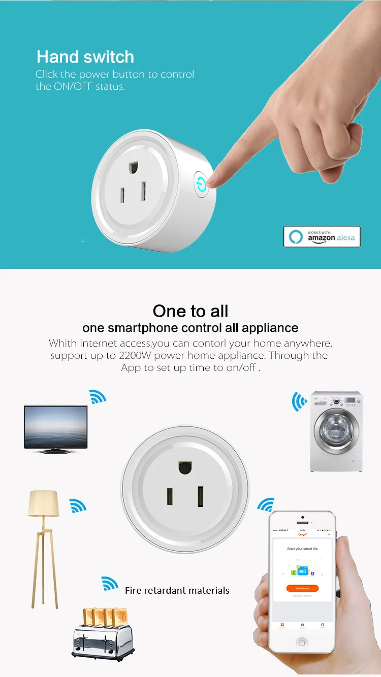 Mini Smart Remote Control Wi-Fi Plug Interruptor Enchufers Intelligent Enchufe Inteligente Wifi Contacto Socket Works with Alexa