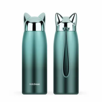 300ml Double Stainless Steel Coffee Thermos Mug Car Vacuum Flask Travel Insulated Bottle Cute Cat Cups
