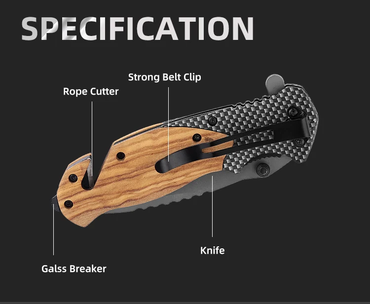 Custom Multifunction Tools Olive Wood Handle Hunting Pocket Knife ...