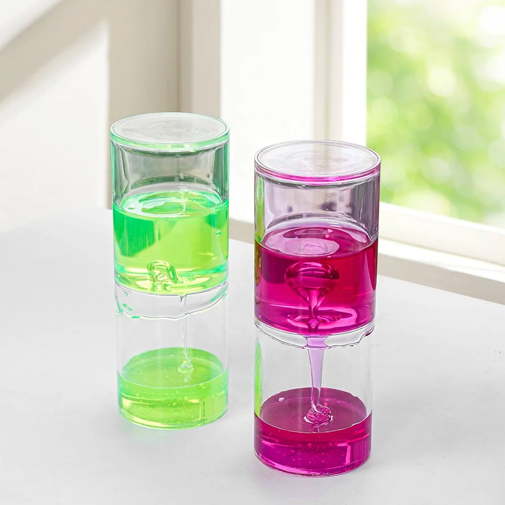 Liquid Timer Oil Hourglass Sand Timer Sensory Ooze Tube for Gifts Toys Office Decoration